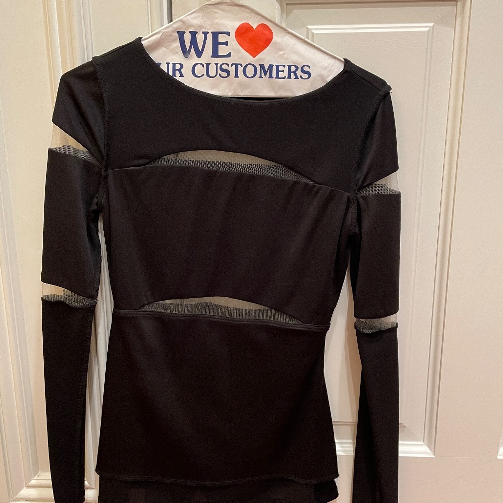 Bailey44 black LS top with mesh insets XS
